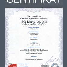 Certificate ISO 12647-2:2013
